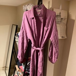 Free People Purple Linen Jumpsuit